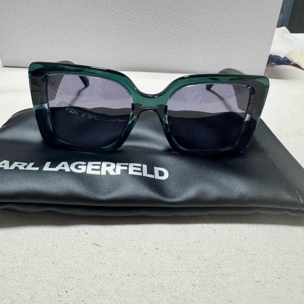 Karl Lagerfeld Women’s Dark Green/purple Square Sunglasses